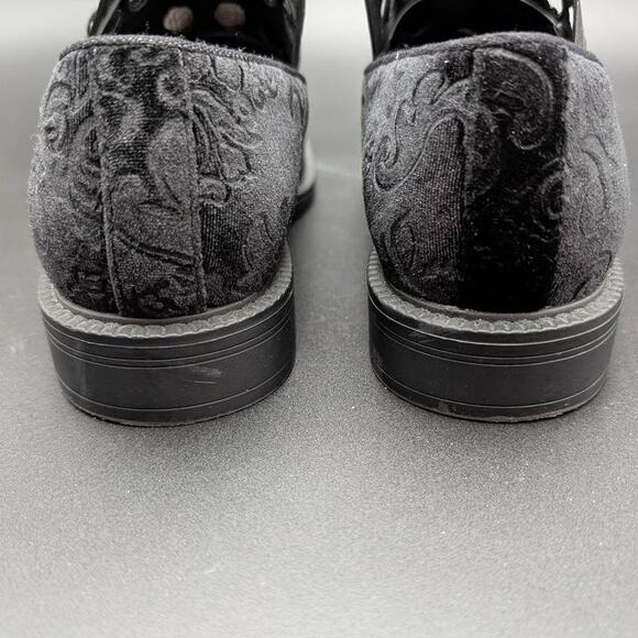 Bruno Marc Velvet Loafers Mens 7.5 Black Floral Textured Slip-On Wedding Prom main image 4